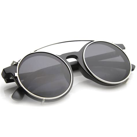 small round clip on sunglasses